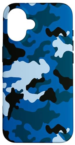Camouflage Blau Camo Navy Hülle für iPhone 16
