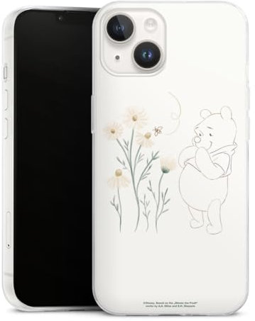 Slim Case extra dünn kompatibel mit Apple iPhone 14 Silikon Handyhülle transparent Hülle Winnie Puuh Disney Biene