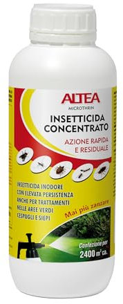 Altea insetticida professionale concentrato per cimici, zanzare, formiche, scarafaggi, zecche, insetti volanti e striscianti, per interni ed esterni, presidio medico chirurgico, flacone da 1 L