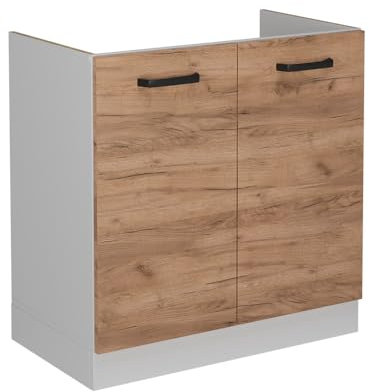 Vicco Spülenunterschrank R-Line, Goldkraft Eiche, 80 cm AP Anthrazit