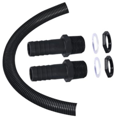 Folpus Kit di Collegamento per Barili di Pioggia, Kit di Collegamento per Barili di Pioggia Kit di Collegamento per Connettore di Testa con Tubo Fle, Nero