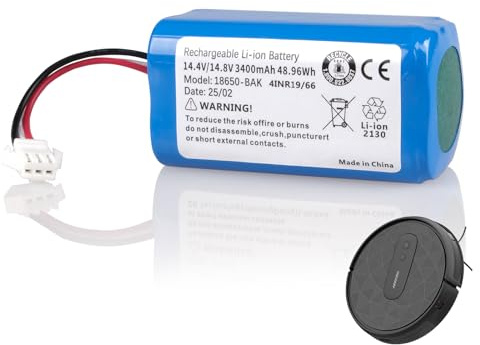 3400 mAh Ersatzakku Kompatibel mit AIRROBO P20 Roboter Staubsauger Akku, 14,4 V/ 14,8 V Li-Ionen Akku