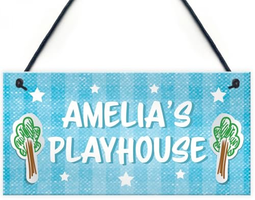 Signs Plaques Personalised Playhouse Sign Nursery Bedroom Decor Baby Gifts House Decor