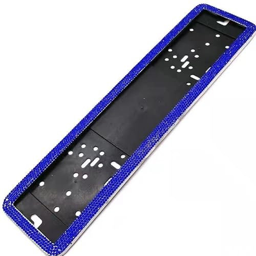 Number plate surround,motorcycle license plate holder,Number Plate Holder 1pc Bling Crystal License Plate Frame Women Handcrafted Rhinestone Car License Holder Car Accessories(Blue)