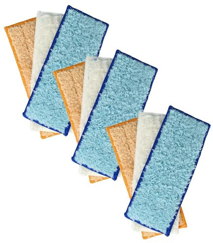 vhbw 9X Wischtuch kompatibel mit iRobot Braava Jet 240 Wischroboter, Putzroboter - Nasswischtuch, Trockenwischtuch, Dampfwischtuch 18 x 7,3cm