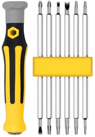 Ohulelks 12-in-1 Screwdriver Multibit Screwdriver with Magnetic Bit Holder Includes Flat Head, Hex,Square, and Y Driver