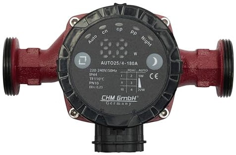 CHM GmbH® Hocheffizienzpumpe 25-40/180 Auto Heizungspumpe Umwälzpumpe mit Nachtabsenkung