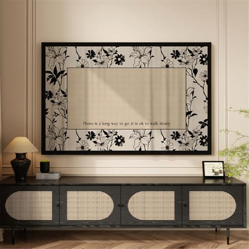 SQOYEI Semi-Package Retro Tv Cover Dust-Proof Cover Screen Protector 4 Season, Living Room TV Enclosure 37-80 Inches Home Decoration(70inch(160 * 95cm),E)