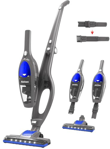 Akitas 2 in1 Cordless Vacuum Cleaner Upright Handheld Stick Lightweight 22.2v 150W Rechargeable Lithium Battery Good For Carpet, Pet Hair