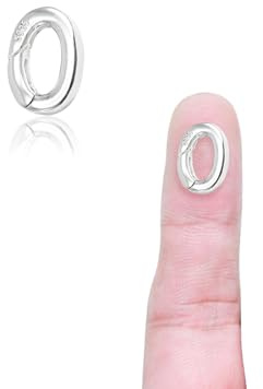 SJUIEO Ovaler Schmuckverschluss aus 925er Sterlingsilber mit geschlossenem Federring, verwendet für die Schmuckherstellung, Halskettenverschluss und Armband, Fußkettchen (10 mm x 7 mm)