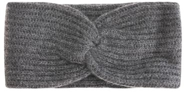 Zwillingsherz Rippen Stirnband aus 100% Kaschmir - Hochwertiges Grobstrick Kopfband Uni Design für Damen Frauen - Wolle - Ohrenschutz Haarband - Sport Freizeit warm weich - Frühjahr Herbst Winter