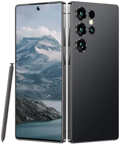 Maustron L25 Ultra Smartphone 7,3 Zoll FHD+ Super-V Display, 7000mAh Akku, 8GB RAM + 256GB ROM, 108MP Hauptkamera & 64MP Selfie-Kamera, 10-Kern Prozessor, Android 14 5G Dual SIM-Black