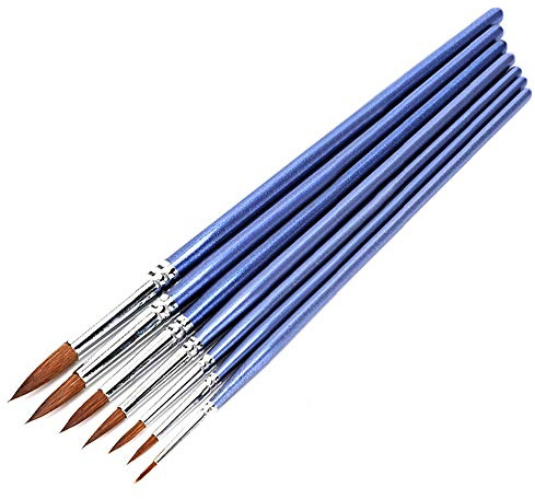 CHEOTIME Lot de 7 pinceaux de peinture en poils de loup de taille mixte, pinceaux de peinture acrylique, fournitures d'art pour dessin, aquarelle, gouache, peinture à l'huile,