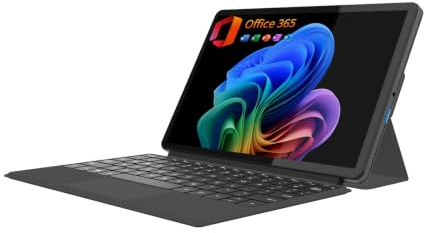 2-in-1 Laptop/Tablet (2026), 1-Year Office 365, 10.1 FHD IPS Touchscreen | Windows 11 PC with Magnetic Keyboard, 8GB RAM 256GB SSD, 6500Y Processor, USB-C, 2 Stereo Speakers for Home Office Students