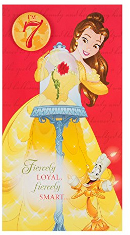 Hallmark Beauty and the Beast 7th Birthday Card Badge - Medium [Old Model]