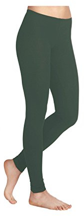 Missloved Plain Stretchy Viscose Lycra Leggings - S/M to fit UK 8-10 - Bottle Green