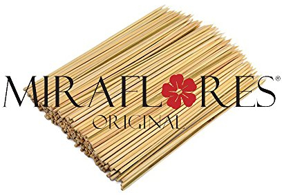 100 Stecconi in Legno Monouso - Disponibili in Diversi Misure - Ideali per Spiedini di Carne, Verdure, Frutta e Dolci - Qualità e Resistenza Testata (15 cm)