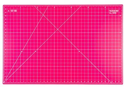 The Quilted Bear Large Cutting Mats - Sewing & Quilting Five Layer Heavy Duty Self Healing Cutting Mat 24 x 36 (A1) with 60 & 45 Degree Angle Markings (Pink)