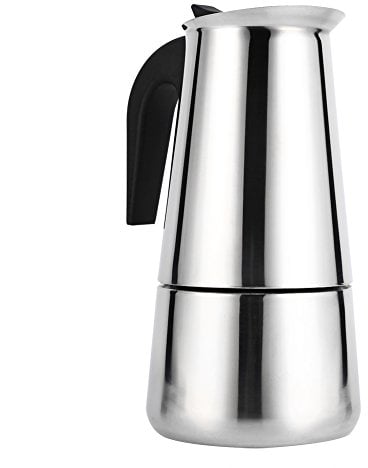 Cafetière à Piston, Cafetière Italienne en Acier Inoxydable Réutilisable avec Poignée en Bakélite Moka Express pour Maison, Bureau,.(450ml)