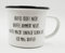 PICSonPAPER Emaille Tasse mit Spruch Kaffee redet Nicht..., Geschenk, Edelstahl-Becher, Metall-Tasse, Campingbecher, Kaffeetasse