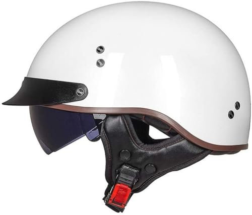 EBAYIN Casque Moto Vintage Jet Homologué ECE pour Scooter et Pilote - Style Bol Personnalité, I-M=57-58cm