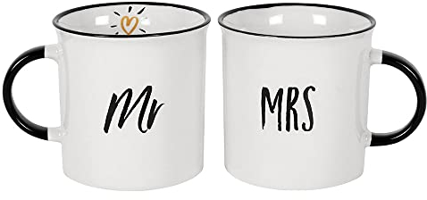 Jones Home & Gift MU_07538 - Taza, color blanco y negro