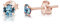Orecchini Azzurri - Orecchini Acquamarina - Orecchini Punto Luce Argento 925 Placcati Oro Rosa con Brillantini di Cristallo 4 mm - Orecchini Oro Rosa - Orecchini Lobo Donna - Punto Luce Oro