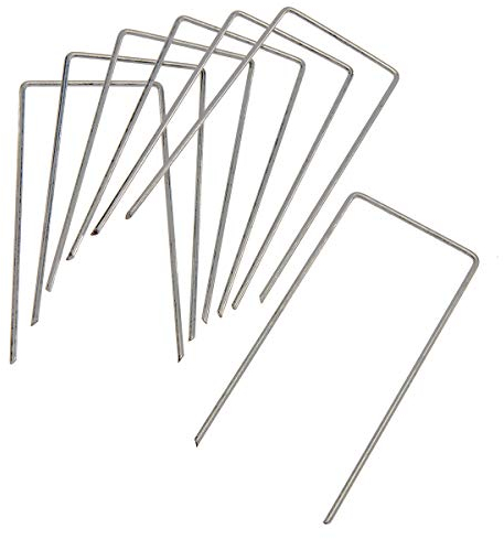 HaGa® 100 Erdanker Metall verzinkt - U-förmige Bodenanker 150mmx70mm Ø3mm - rostfreie Befestigungsanker für Unkrautschutzvliese Rasenschutzgitter Maulwurfnetz