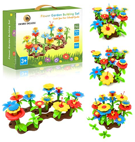 Desire Deluxe Blumengarten Spielzeug für Mädchen, DIY Bouquet Sets Geschenk für 3-6 Jährige Mädchen, Kunst Blumenarrangement Spielzeug für Kinder 54pc[Exklusiv bei Amazon]