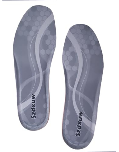 Szdxuw Solette in Memory Foam Uomo Donna, Inserti per Scarpe Regolabile alla Misura Comfort Assorbimento Traspirante degli urti Imbottitura per il Supporto del Piede Suole Interne, Uomo Grigio