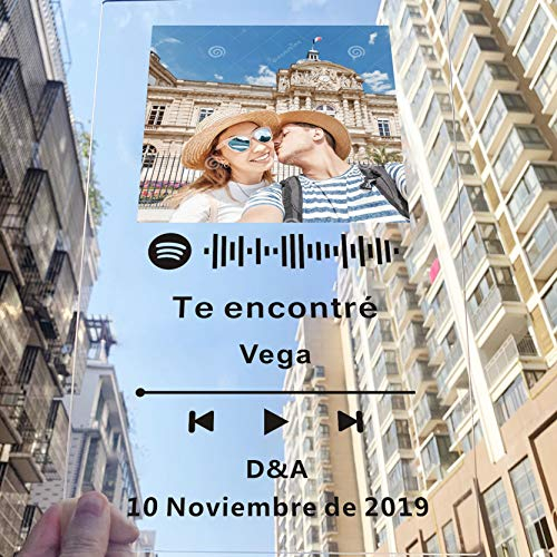 Benutzerdefinierte Spotify Code Acryl Music Board Personalisierte Spotify Photo Style Jubiläum Fotoalbum Plaque Plaque DIY Musik Fotoalbum Geburtstag Valentinstag Hochzeitsgeschenke