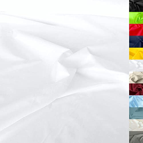 TOLKO 50cm Baumwollstoff Meterware uni | Popeline Stoff aus ÖkoTex Baumwolle in leuchtenden Farben | Kleiderstoff Dekostoff Vorhangstoff Bezugsstoff Patchwork Kinder Stoffe zum Nähen (Weiß)