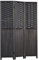 Homestyle4u 2002, Paravent Raumteiler Holz Schwarz 3 teilig Rattan Optik Trennwand Sichtschutz