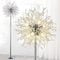 Rayofly Moderne Kristall Stehlampe, 8-Flammige Feuerwerk Stehleuchte mit Fußschalter, Chrom, Hohe 172cm, Metall Glas Stehlampen für Wohnzimmer, Schlafzimmer, Esszimmer, Sofa, Ecke
