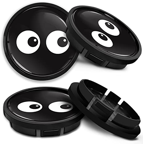 SkinoEu Kompatibel für Nabendeckel VW 66mm 5G0601171XQI Radnabenabdeckung für Alufelgen Felgendeckel Nabenkappe Radkappen Schwarz CR 45