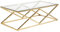 Vente-unique Pascal MORABITO-Mesa de Centro Charlotte de Pascal MORABITO - Cristal Templado y Acero - Dorado