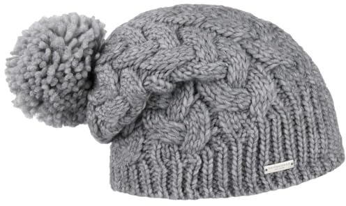 Seeberger Travola Bommelmütze Strickmütze Beanie Damenmütze (One Size - grau)