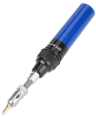 Set di Stagnatore a Gas, 1300 ℃ Mini Saldatore a Gas Butano Cordless Micro Torcia a Gas Butano 8 ML Capacità di Riempimento per 35-45 Minuti di Utilizzo Saldatore a Stagno a Gas(Blu)