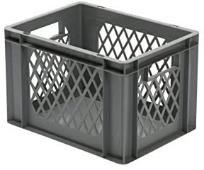 der ROLLENDE SHOP - Euro-Stapelbehälter 400x300x270 mm durchbrochen grau