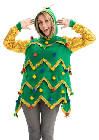 Pull Unisexe Ugly Christmas Jumper, Drôle de Noël Tricoté pour Les Femmes avec Elfe, Renne et Arbre de Noël, Festif pour Les Fêtes XL