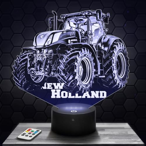 Nachttischlampe - Touch-Nachtlicht N. Holland Traktor 3D-LED-Lampe Illusion, Geschenkidee Weihnachten Geburtstag Junge und Mädchen Nachttischlampe Kinder- oder Erwachsenenzimmer TOP