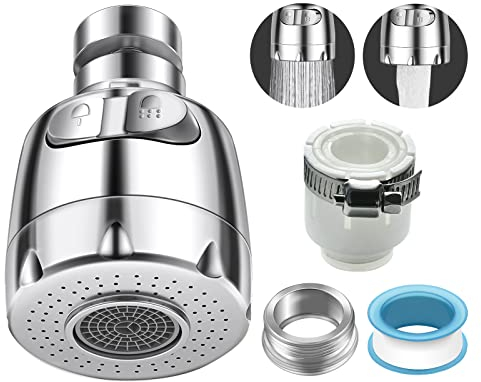 Aérateur de Robinet, Embout Robinet Cuisine Avec Rotation à 360°, Embout Robinet Avec 2 Modes D'écoulement de l'eau,Installation Facile universel pour la Plupart desC Robinets Conventionnels