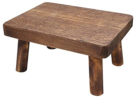 COSINE Holz-Tritthocker für Hochbetten, Massivholz, kleiner Hocker, Küche, Wohnzimmer, Schrank, langlebig, stabil, rustikales Retro-Design