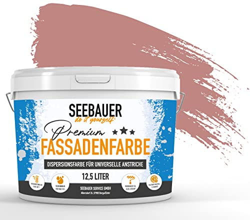 SEEBAUER diy® | Premium-Fassadenfarbe für Außen | Universelle Fassadenfarbe Rot | Gute Deckkraft und Farbintensität | Verschiedene Trendfarben (5,0 Liter, No. 321 Grand Canyon)