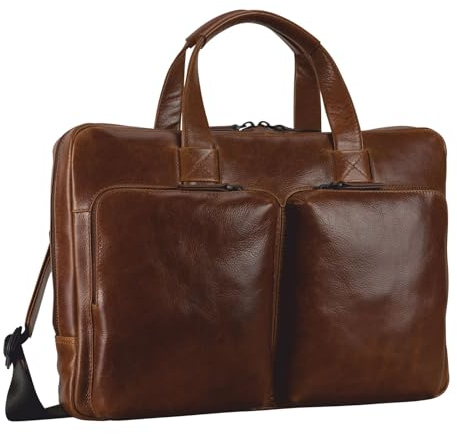 LEONHARD HEYDEN Porto Zip Briefcase 1 Compartment Brown
