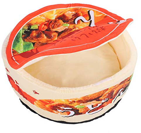 Cat Bed Pet Bed Three Dimensional Noodle Bowl Bed Pet Keep Warm Bed Dog Cat Bed Pet Supply for Pet Cat House Cats and Dogs(Small)