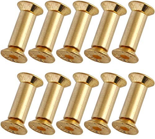 10Pcs/Lot Brass Screw Rivet Knife Handle Lock Diy Knife Material Plate Fastening Flat Hex Head Screws