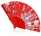Rumyve Vibrant Display Fans - Chinese Vintage Style Folding Fans for Women's Daily Use and Photography(Red)