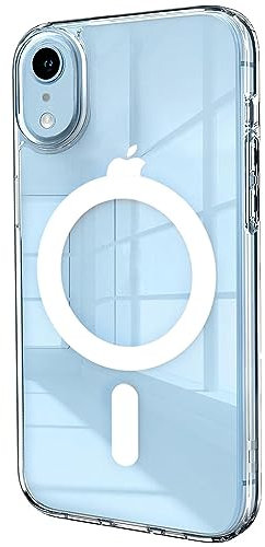 Mixroom - Cover Magnetica per iPhone XR, Compatibile con MagSafe, Ricarica Wireless, Custodia Antiurto Telefono, Retro AntiGraffio Trasparente