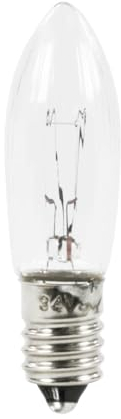 Dregeno Glhbirne fr Schwibbogen, 34 V / 3 W / E10, Weiglhend, Warmwei, 1 Stk.